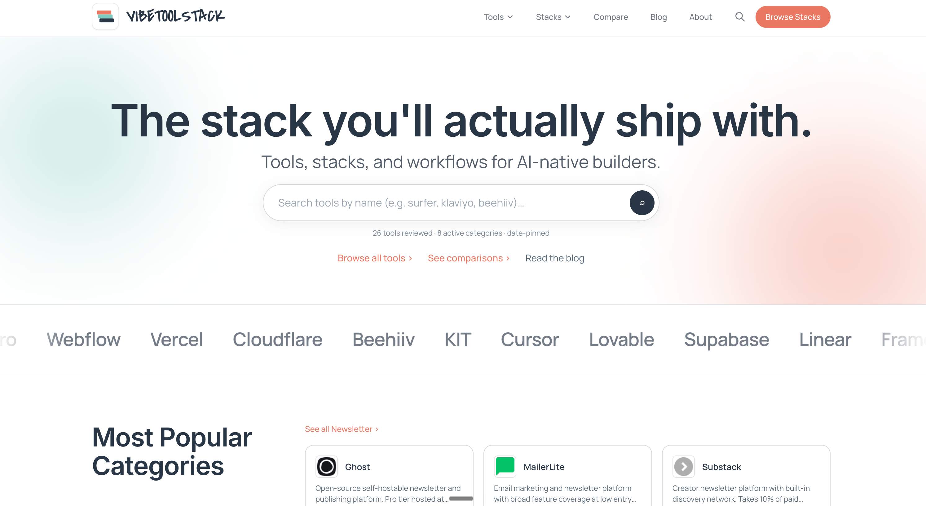 Vibetoolstack product preview
